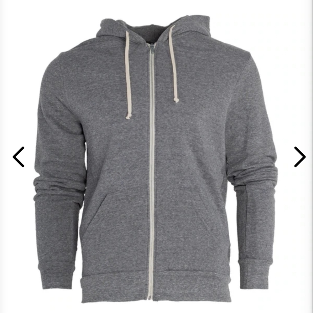 Gray Fleece Zip Hoodie size Small